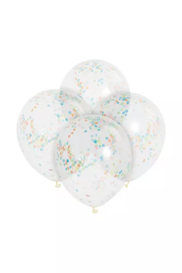 Godan Balon z kolorowym konfetti transparentny 6 szt.