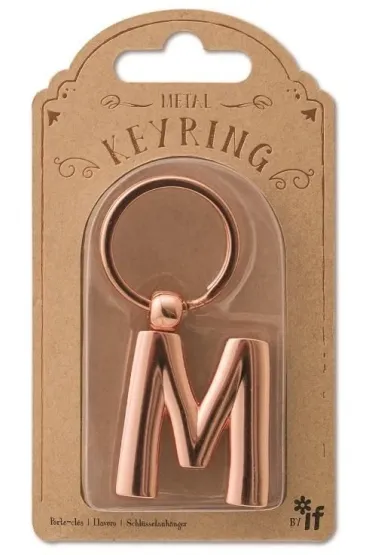 If Metalowy brelok do kluczy litera M Keyring