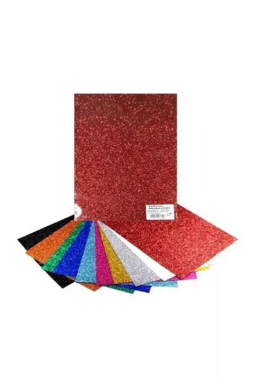 Galeria Hobby Karton brokatowy kolorowy 250g, 25x35 cm, 10 arkuszy