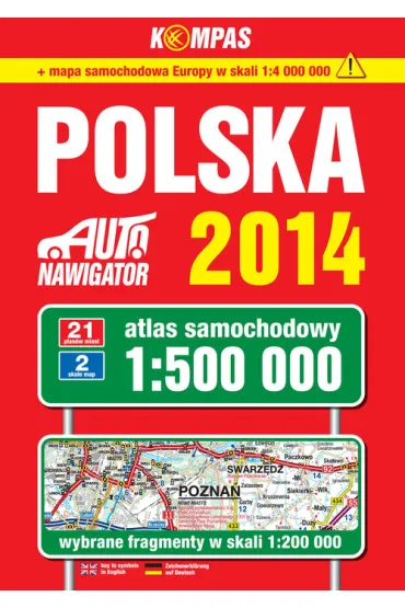 Polska 2014 Atlas samochodowy 1:500 000