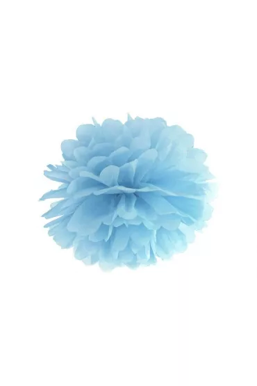 PartyDeco Pompon bibu�owy niebieski 35cm
