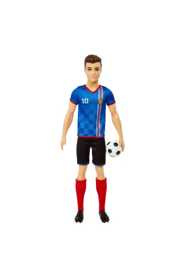 Lalka Barbie Ken Pi�karz niebieska koszulka Mattel