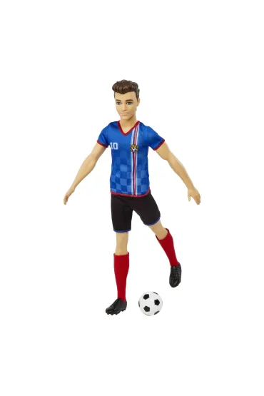 Lalka Barbie Ken Pi�karz niebieska koszulka Mattel