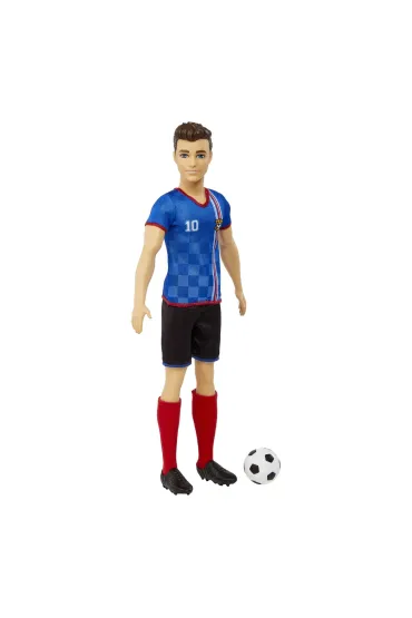 Lalka Barbie Ken Pi�karz niebieska koszulka Mattel