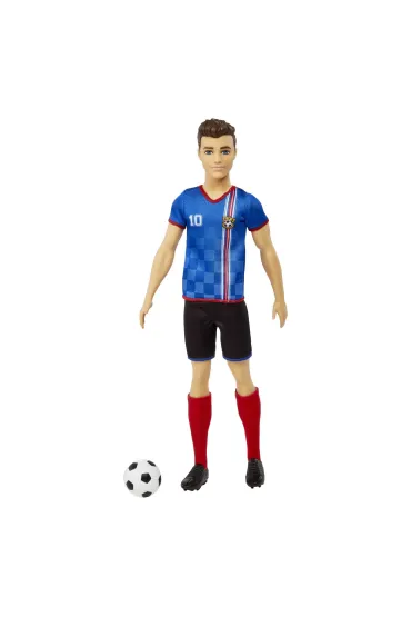 Lalka Barbie Ken Pi�karz niebieska koszulka Mattel