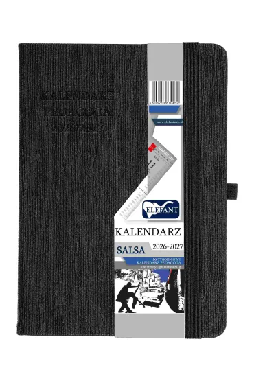 Kalendarz nauczyciela 2026/27 B6 tyg. czarny