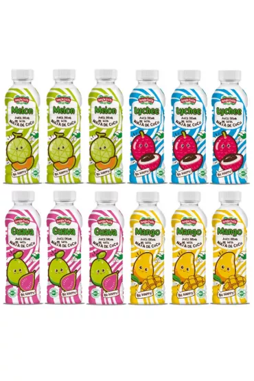 Jungle Fruits Napoje z Nata de coco - mix smakw Zgrzewka (19.06.2025) 12 x 450 ml