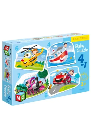 Puzzle 4w1 - Baby Pojazdy (4+5+6+7 el.) Multigra