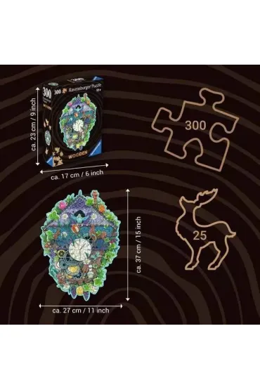 Puzzle drewniane 300 el. Zegar Ravensburger