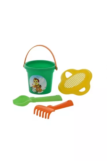 Polesie 2204 Zestaw do piasku wiaderko sitko �opatka grabki Nr28 Wader