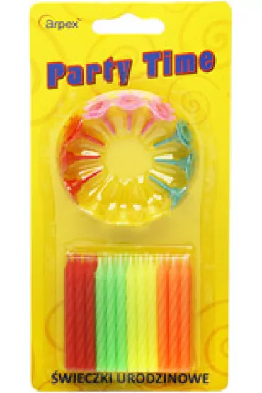 �wieczki urodzinowe neon 24 szt