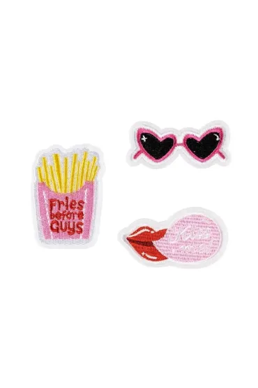 PartyDeco Naprasowanki Kiss mix 3 szt - mix, 4 5-6 5x3-6 cm 1 op, Naprasowanki Kiss me, 3 szt