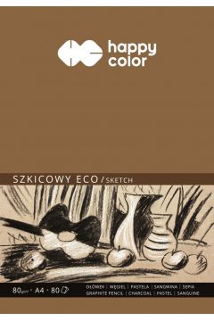 Happy Color Blok szkicowy ECO, ART, ochra, A4, 80g, 80 arkuszy 80 g 80 kartek