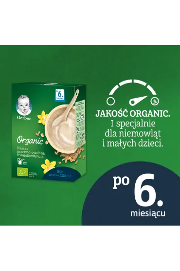 Gerber Organic Kaszka pszenno owsiana z waniliow� nutk� dla niemowl�t po 6 miesi�cu 240 g Bio