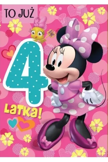 Kukartka Karnet B6 DS-010 Urodziny 4 Myszka Minnie