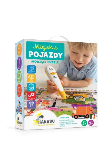 M�wi�ce puzzle interaktywne ",Miejskie pojazdy", (zestaw z pi�rem Kakadu) Jedno�� - Magdalena  M�odnicka, Piotr Wojtyra