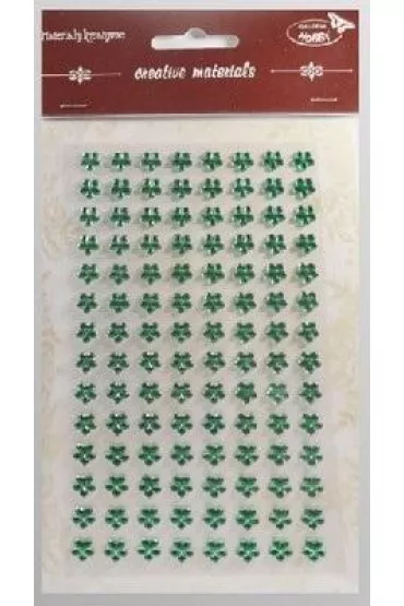Galeria Hobby Stiker z kryszta�kami Kwiaty zielone 8mm 112 szt.