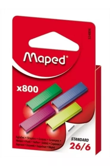 Maped Zszywki kolorowe 26/6 800 szt.