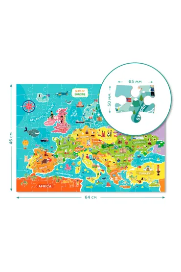Puzzle 100 el. Mapa Europy Dodo