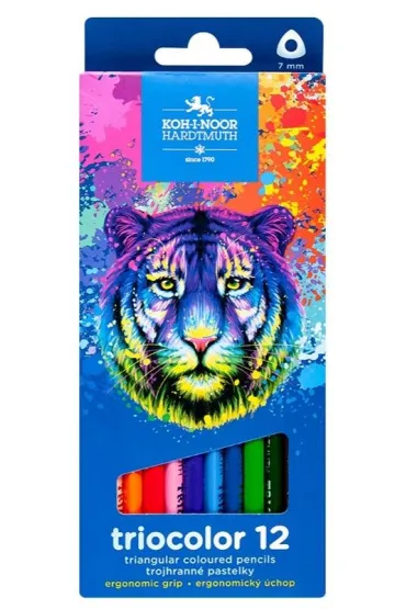 Koh-I-Noor Kredki Triocolor Tygrys 12 szt.