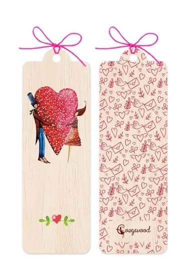 Cozywood Zak�adka drewniana Para serce