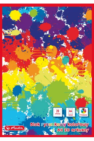 Herlitz Blok rysunkowy kolorowy A4 20 kartek 1 szt.