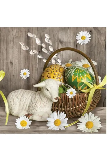 Serwetka Wielkanoc lunch - Lamb next Easter Basket SLWL008601