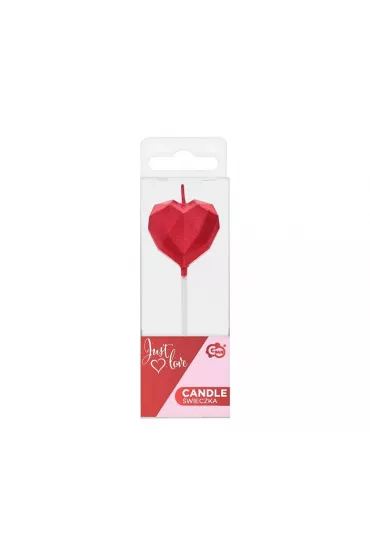 Godan �wieczka piker serce diament czerwone 10.5x3.5cm