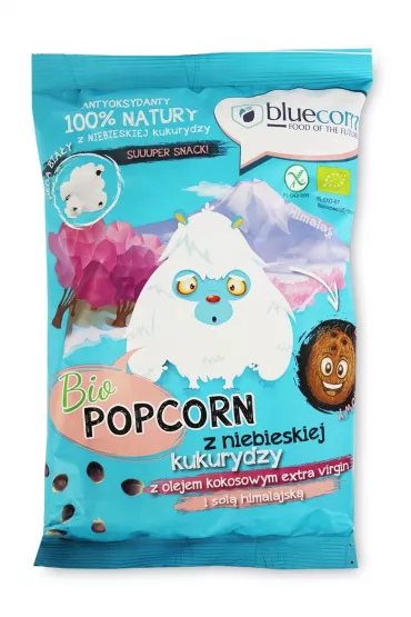 Popcrop Popcorn z niebieskiej kukurydzy z olejem kokosowym i sol� himalajsk� bezglutenowy 50 g Bio