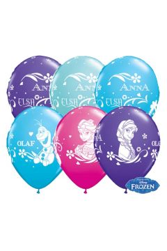 Balon QL11" z nadrukiem Anna, Elsa & Olaf (25szt.)