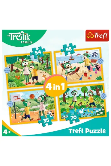 Puzzle 4w1 - Trefliki na wakacjach (35+48+54+70 el.)