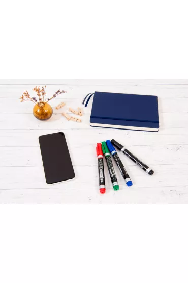 MemoBe Marker permanentny + 2 ampu�ki z zapasowym tuszem niebieski