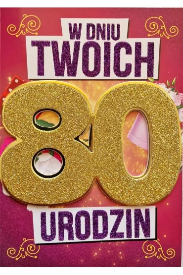 Yeku Karnet Urodziny 80 damskie