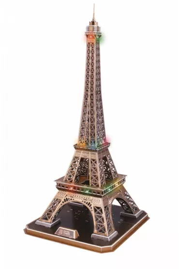 Puzzle 3D 82 el. Wie�a Eiffel`a LED Cubic Fun