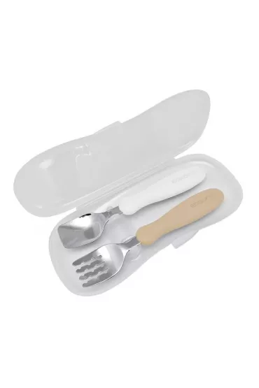 edisonMAMA Sztu�ce z etui milk/potato 2 el.