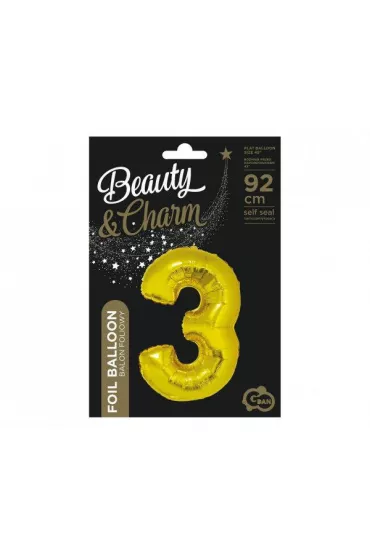 Godan Balon cyfra 3 z�oty 85cm