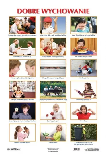 Plansza edukacyjn. Dobre wychowanie/Zdrowe nawyki