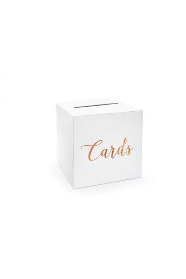 PartyDeco Pude�ko na koperty Cards r�owe z�oto 24x24x24cm