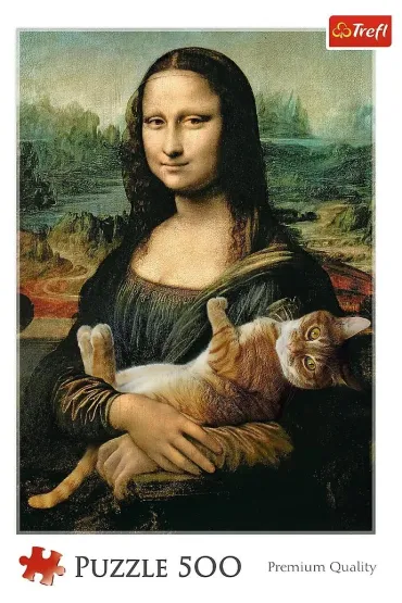 Puzzle 500 el. Mona Lisa i kot Mruczek Trefl | TaniaKsiazka.pl