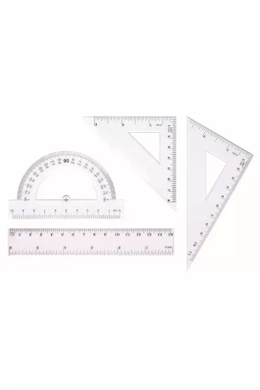 Tetis Zestaw geometryczny z linijk� 4 elementy