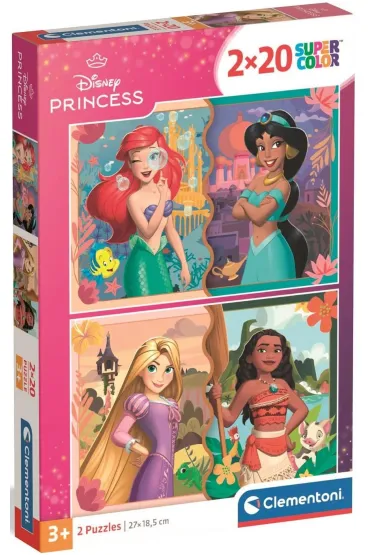 Puzzle 2x20 el. SuperColor. Princess Clementoni