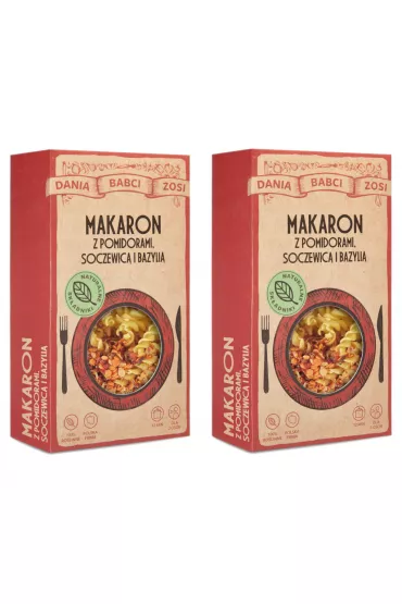 Dania Babci Zosi Makaron z pomidorami, soczewic i bazyli Zestaw 2 x 180 g