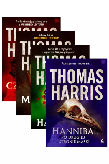 Pakiet Hannibal Lecter. Tomy 1-4: Czerwony smok, Milczenie owiec, Hannibal, Hannibal. Po drugiej stronie maski - Thomas Harris