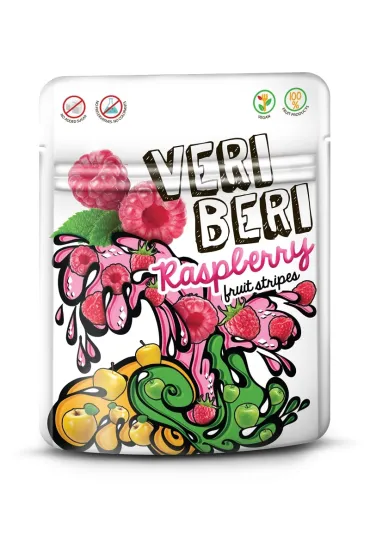 Veri Beri �elki malinowe paski owocowe 50 g