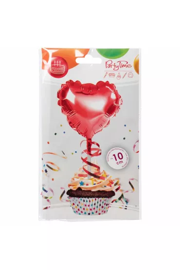 Arpex Balon Serce na patyku czerwonym Walentynki 10cm
