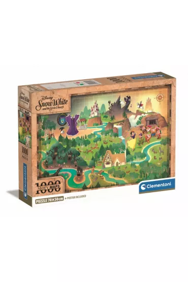 Puzzle 1000 el. Compact Story Maps Snow white Clementoni