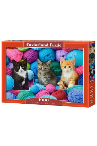 Puzzle 1000 el. Kittens in Yarn Store Castorland