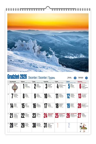 Kalendarz 2026 �cienny Polskie klimaty A3 V4