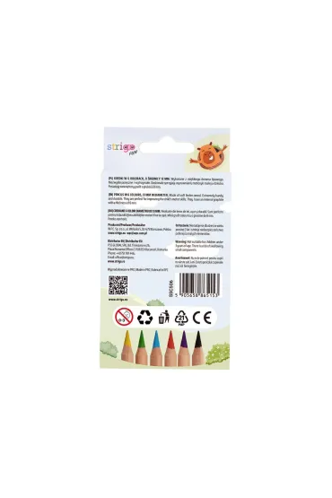 Kredki o��wkowe 12 kolor�w Jumbo Kapibara STRIGO SSC506