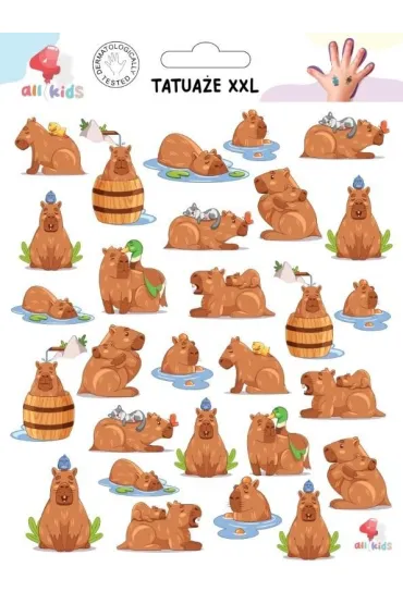 Tatua�e zmywalne dla dzieci Kapibara XXL All4Kids